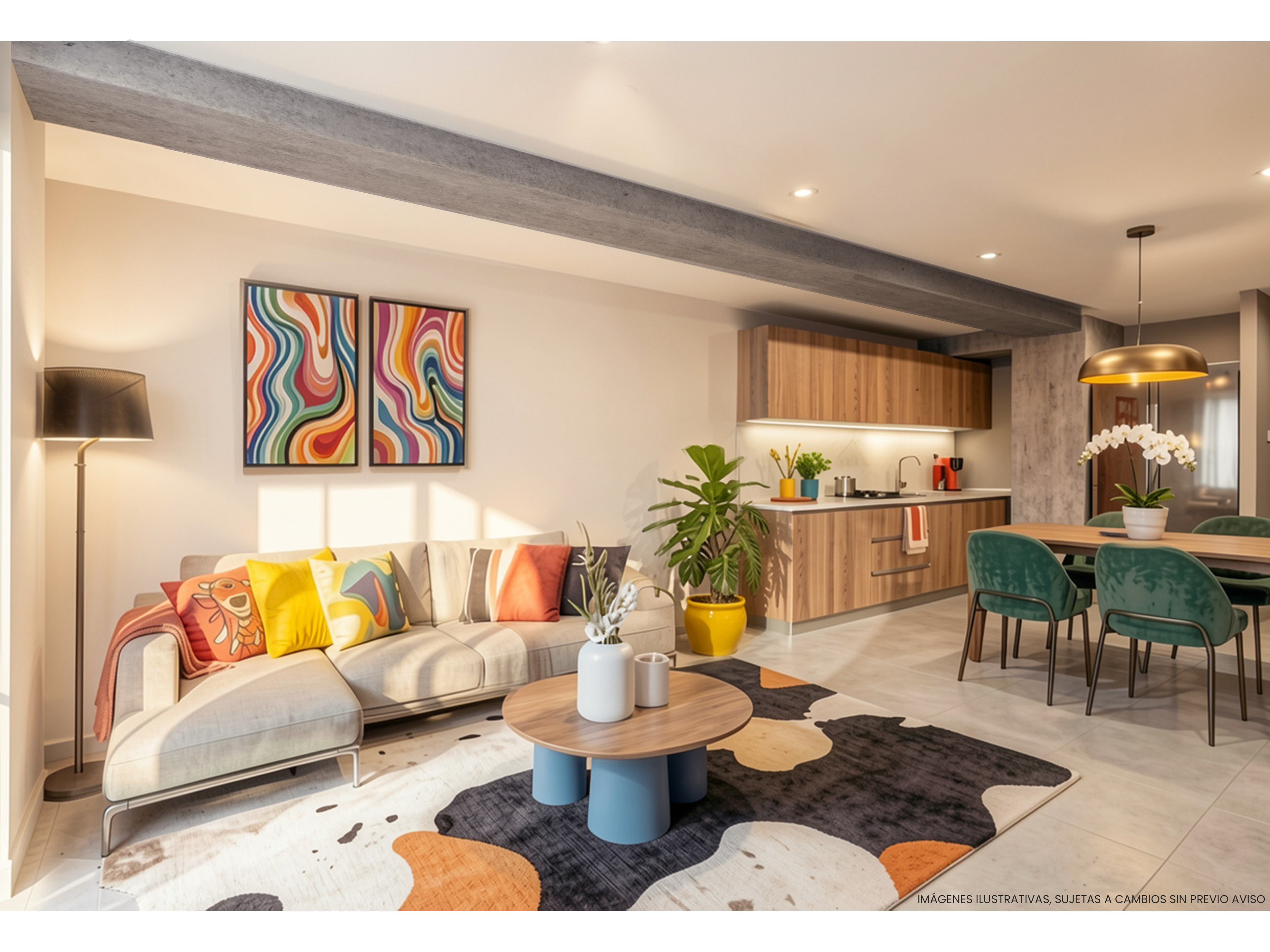 Departamento en Guadalajara de 1 recámara y 1 baño, 61.51 m² en desarrollo ILARA Guadalajara
